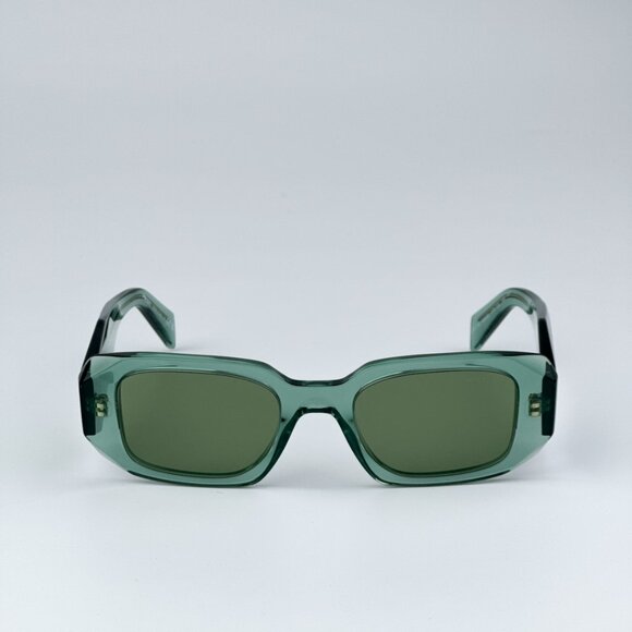 Prada PR17WS 11R10E  BRAND NEW Sunglasses Transparent Sage Green Mirror Unisex - Picture 4 of 11